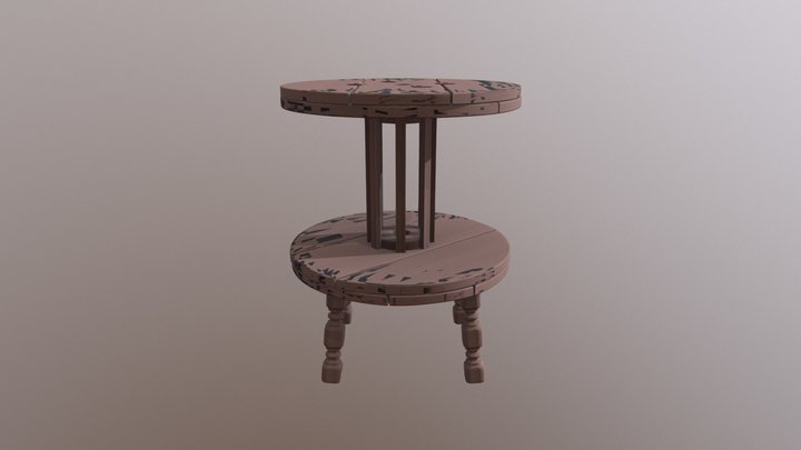 Spool End Table 3D Model
