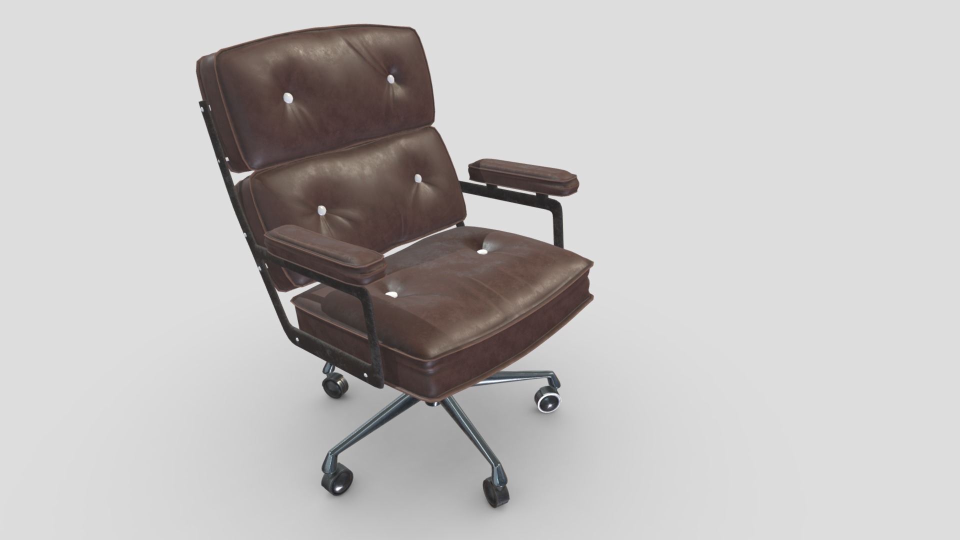 3D model Arm Chair 02 - This is a 3D model of the Arm Chair 02. The 3D model is about a brown office chair.