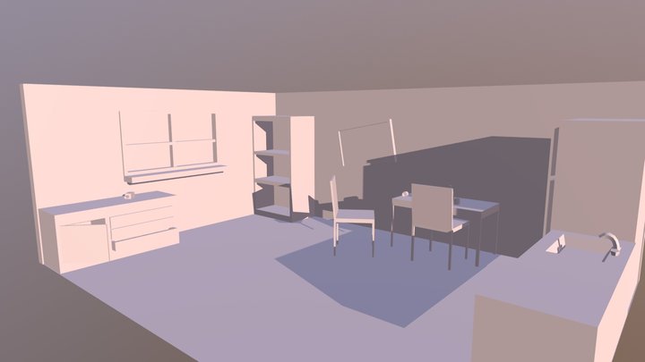 Motel Room 3D Model