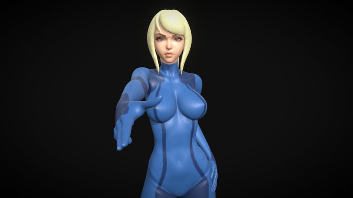 Zero Suit Samus Fan art Alt Pose 3D Model