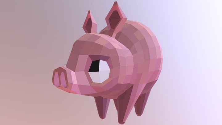 Pixel Piggy 3D Model