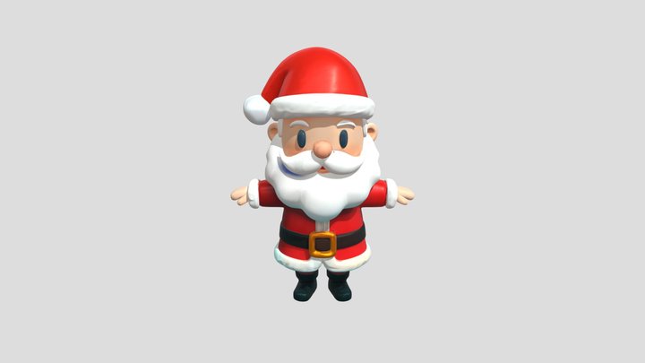 Cartoon Santa Claus figure 3D Model