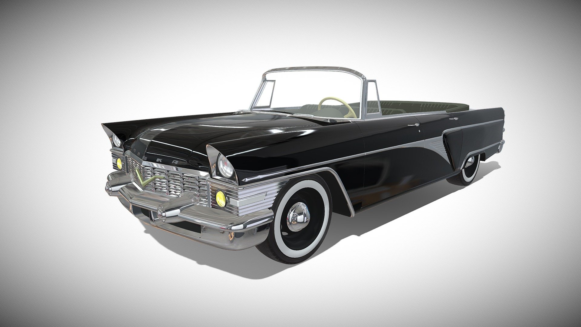 GAZ 13 Chaika Convertible - Download Free 3D model by panderlaike_design  (@panderlaike_design) [59eea63]