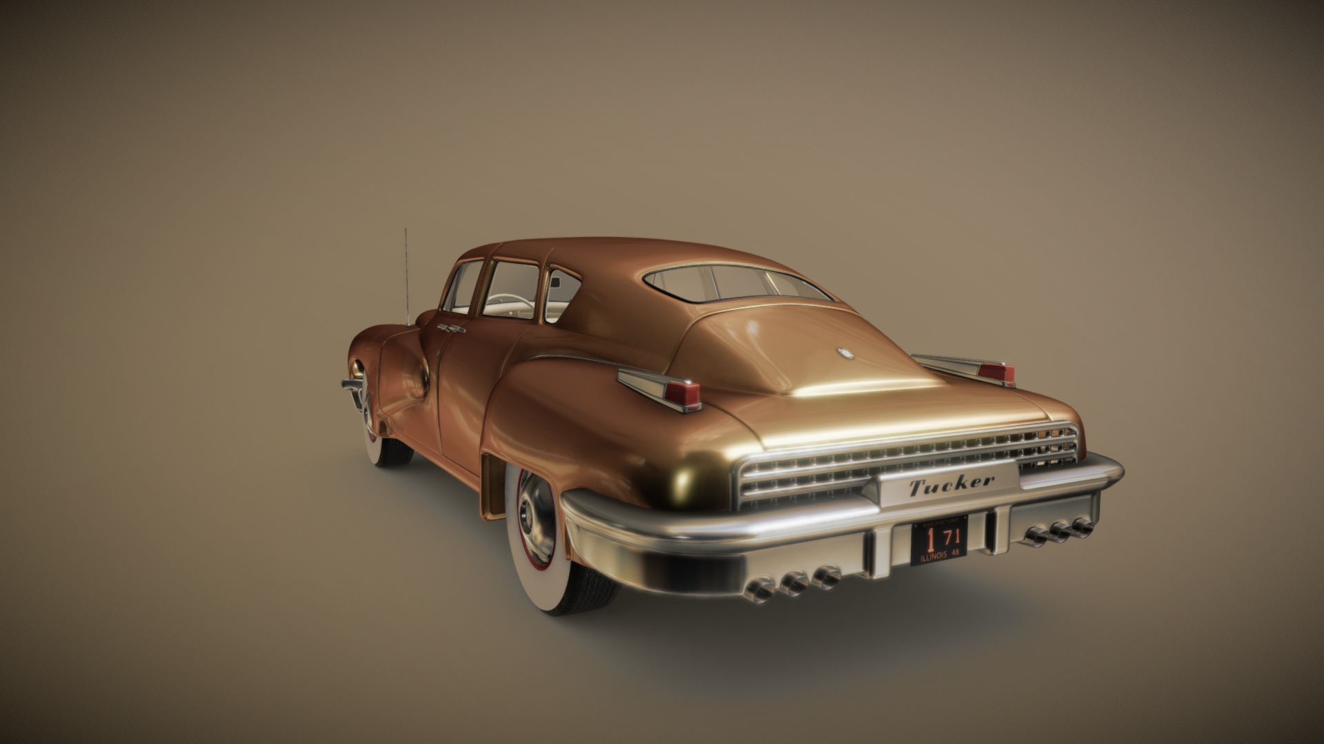 3D model Tucker Torpedo - This is a 3D model of the Tucker Torpedo. The 3D model is about a car parked on a white background.
