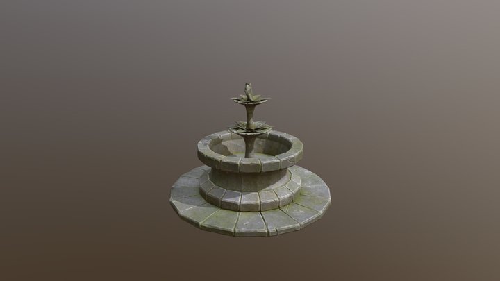 Stylized Fountain 3D Model