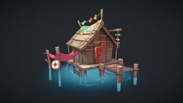 Fisherman's House - Handpainted 3D Model