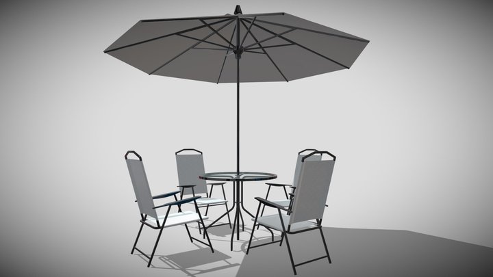 juego de mesa y sillas para jardin/garden table 3D Model