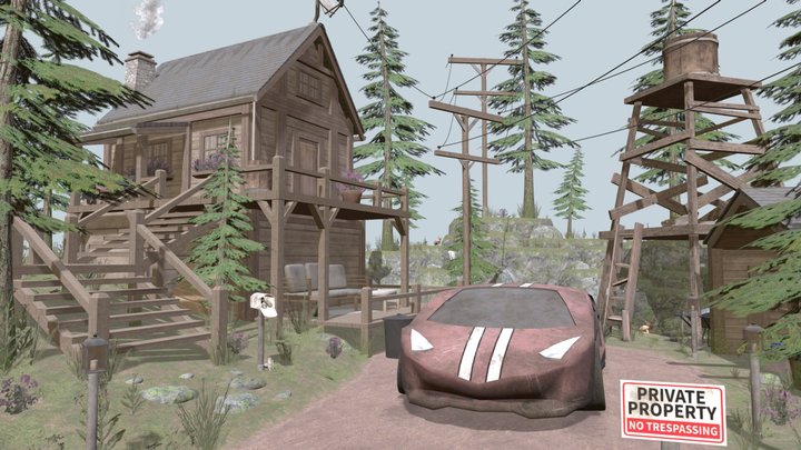 DAE Diorama - Forest Loner 3D Model