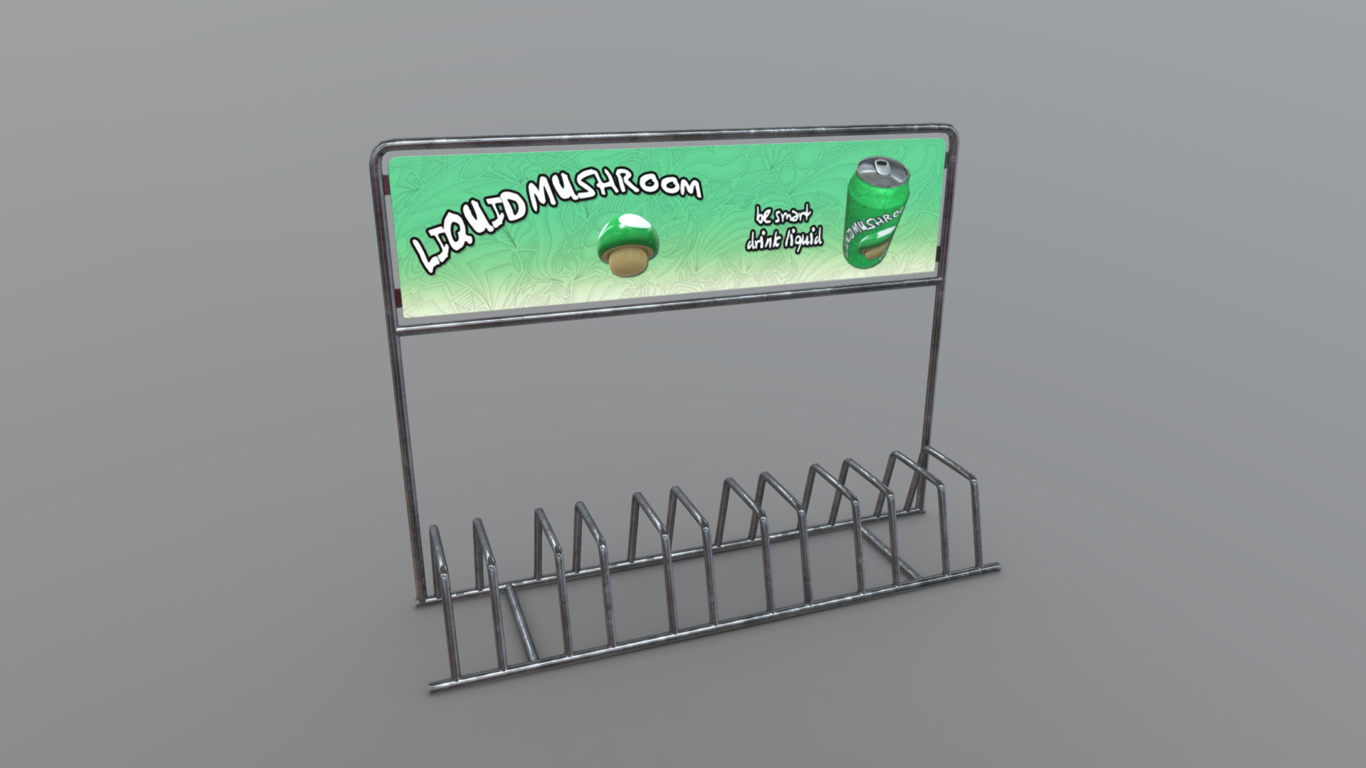 3D model Bicycle Stand - This is a 3D model of the Bicycle Stand. The 3D model is about a green and white electric guitar.