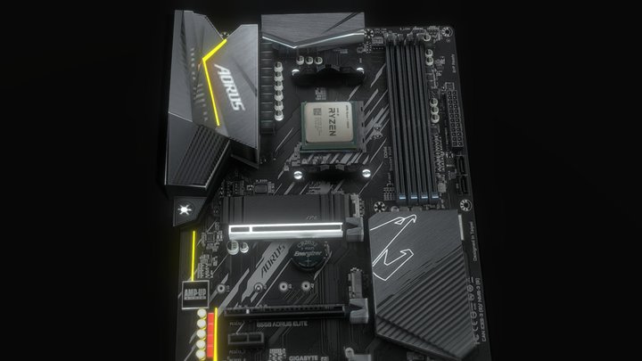 B550 AORUS ELITE V2 model 3D Model