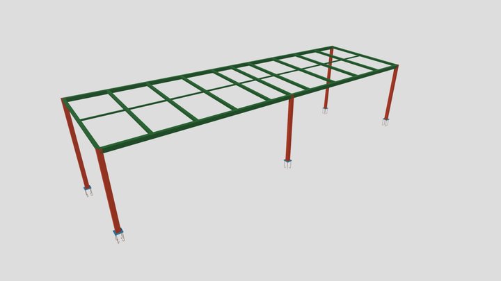 COBERTURA METÁLICA EM POLICARBONATO 3D Model