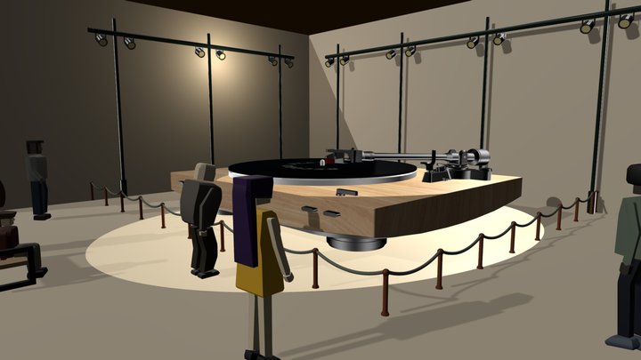 Record Player Exhibition 3D Model