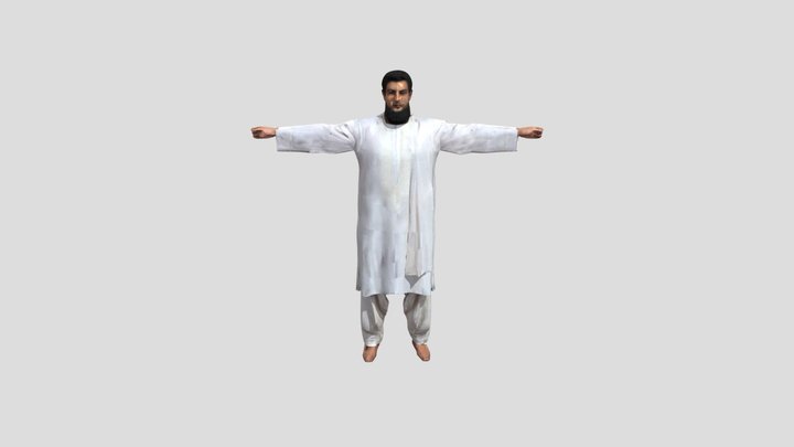 T-Pose in Traditional Attire 3D Model