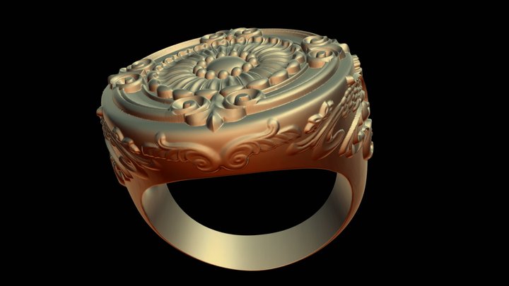 Ornament Signet Ring 3D Model