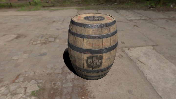 Wood Barrel 3D Model