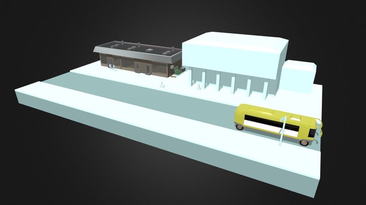 Näyttö rakennus 3D Model