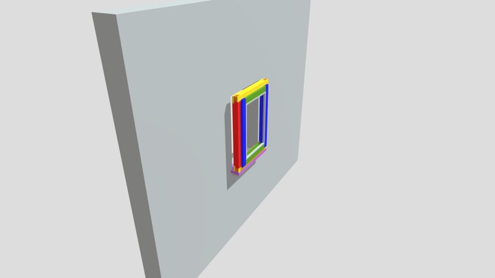 Fenêtre 1 vantail 3D Model