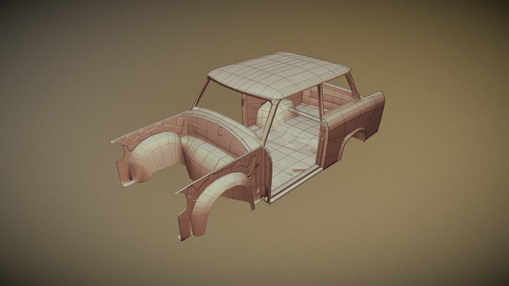 Trabant 610 Partial Body 3D Model