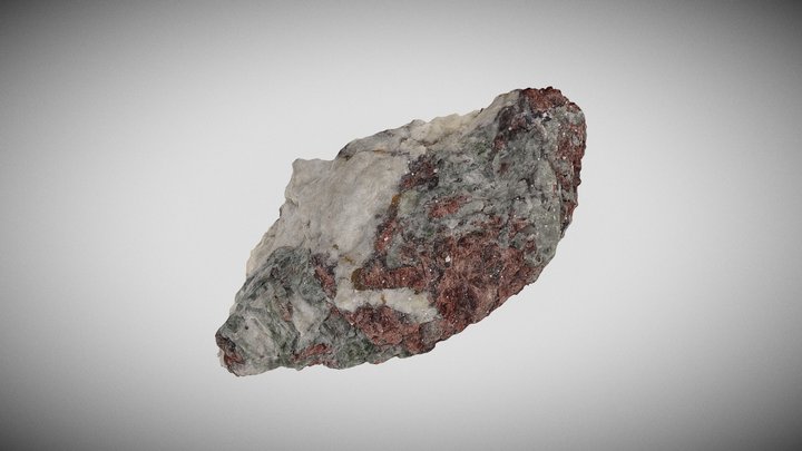 Pegmatite with quartz-albite-garnet-emerald – Free 3D Model STL