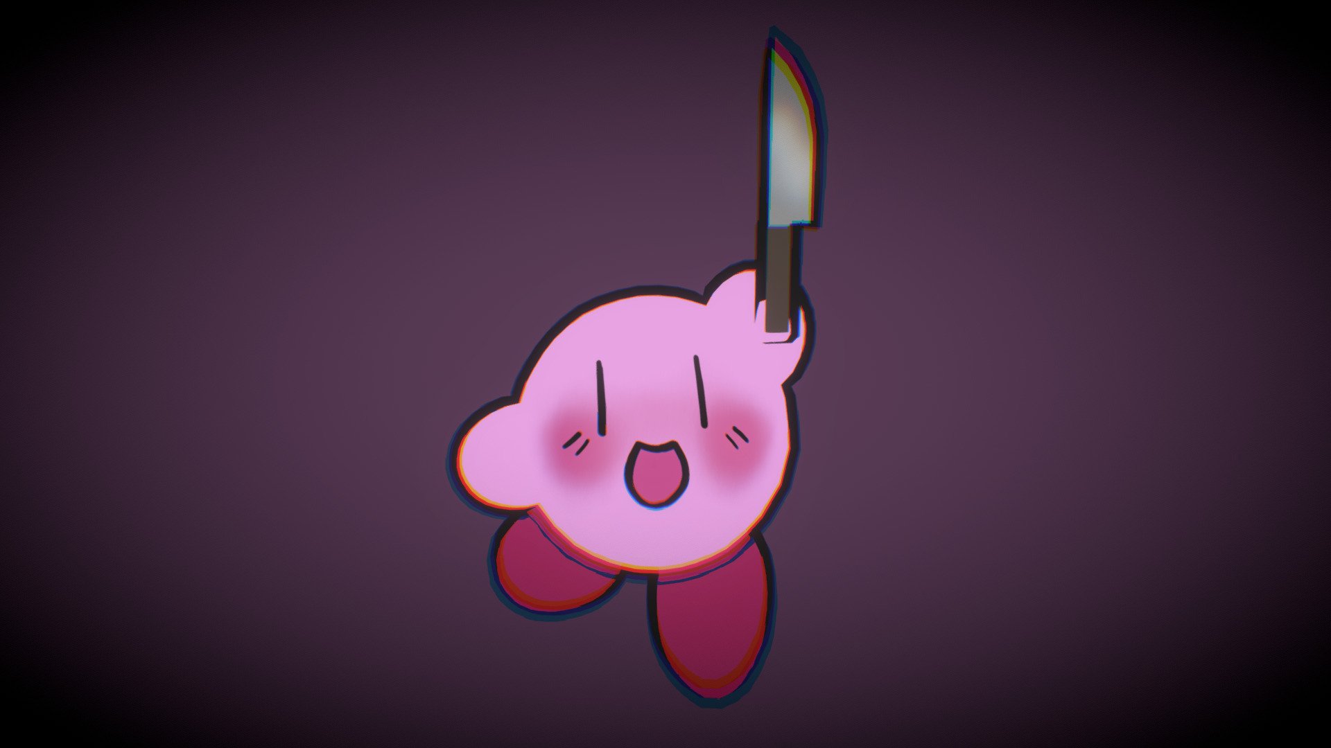 Knife Kirby - 3D model by Bloo_the_Fluff (@Bloo_the_Fluff) [5a06371]