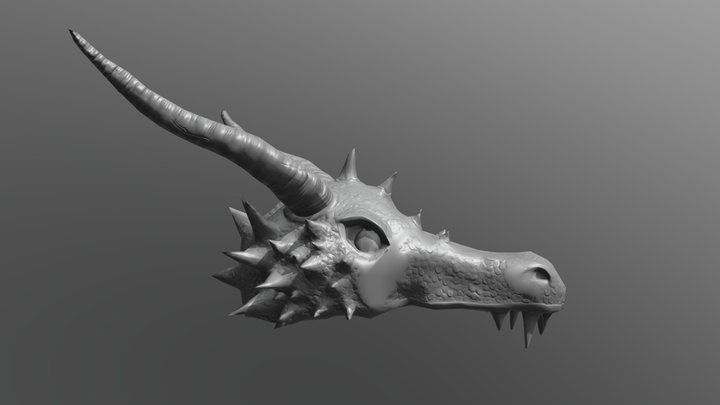 Dragon Head Lowpoly 3D Model