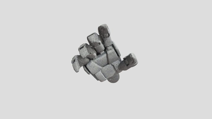 A gray, textured mechanical hand sculpture灰色手雕塑 – Kostenloses 3D-Modell STL