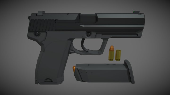 low-poly HK USP 9mm – Free 3D Model STL
