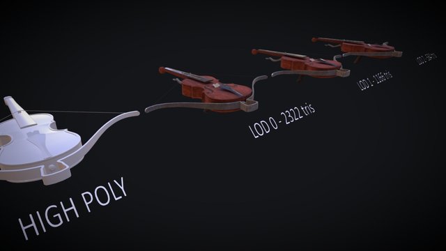 The Stradivarius - High Poly and LODs 3D Model