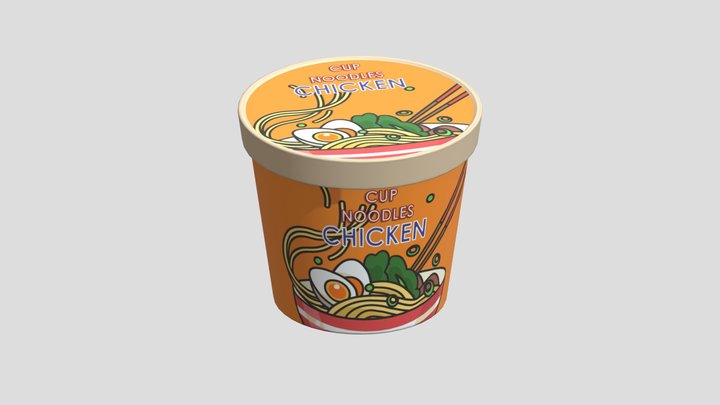 Noodles Cup 01 Low Poly PBR Realistic 3D Model