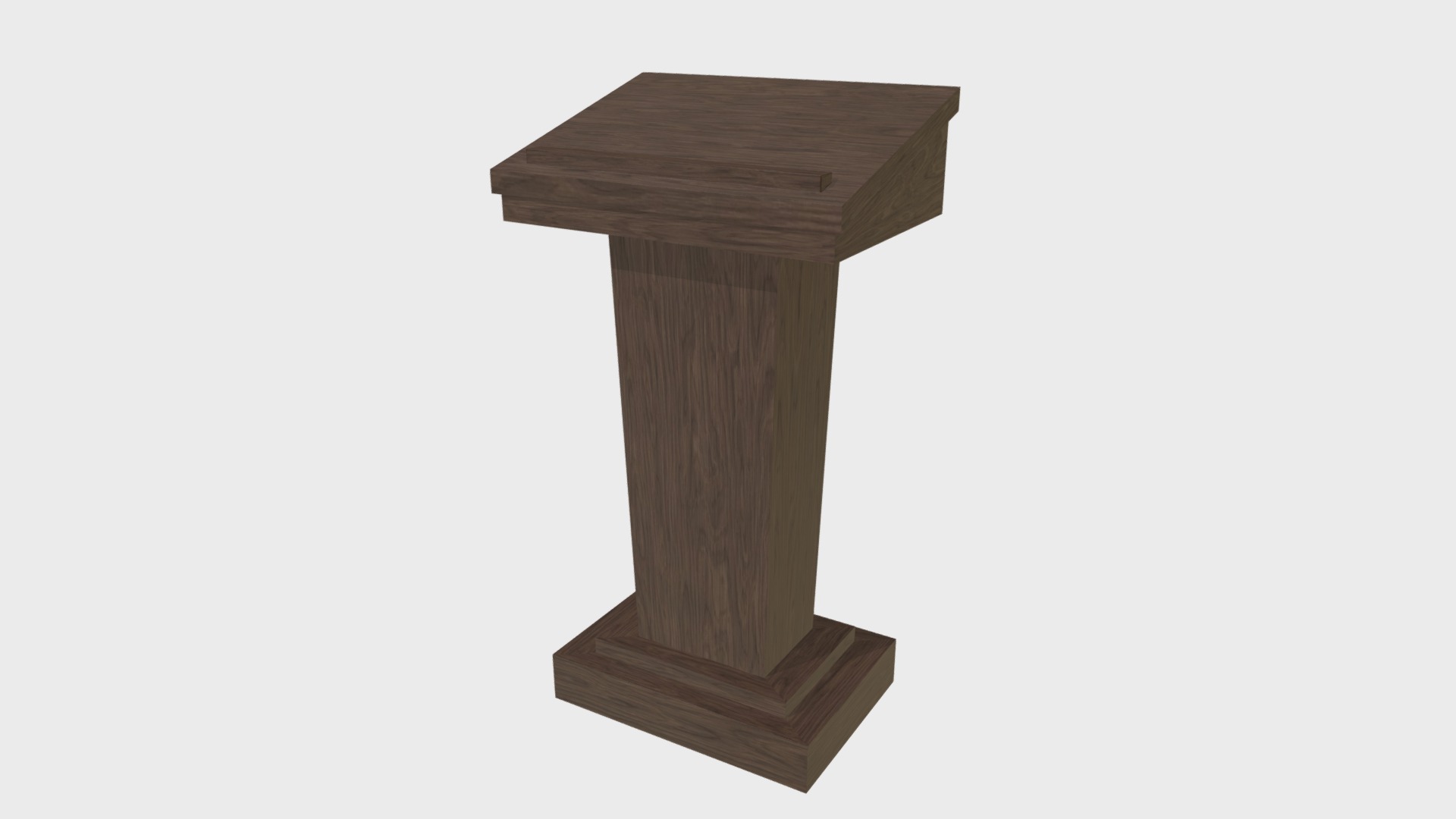 3D model Podium 1 - This is a 3D model of the Podium 1. The 3D model is about a wooden block with a white background.