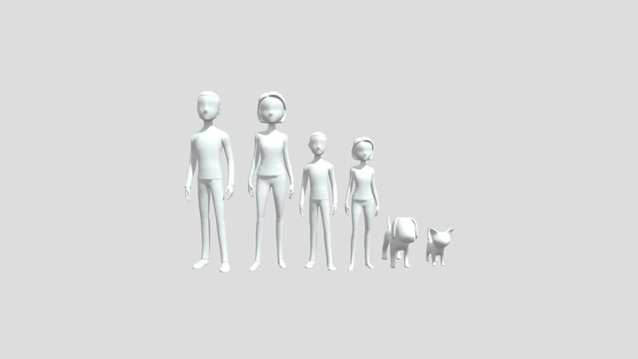 Digital Mannequin Set 3D Model