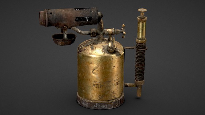 Antique Brass Blowlamp||Prop Study 3D Model