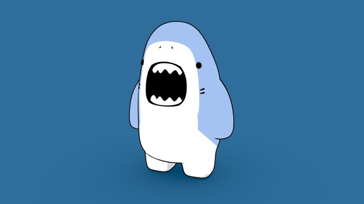 Shark Cartoon - 30 Days Modeling Challenge 3D Model