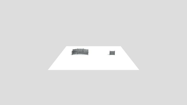 Wooden Fence With Bridge 3D Model