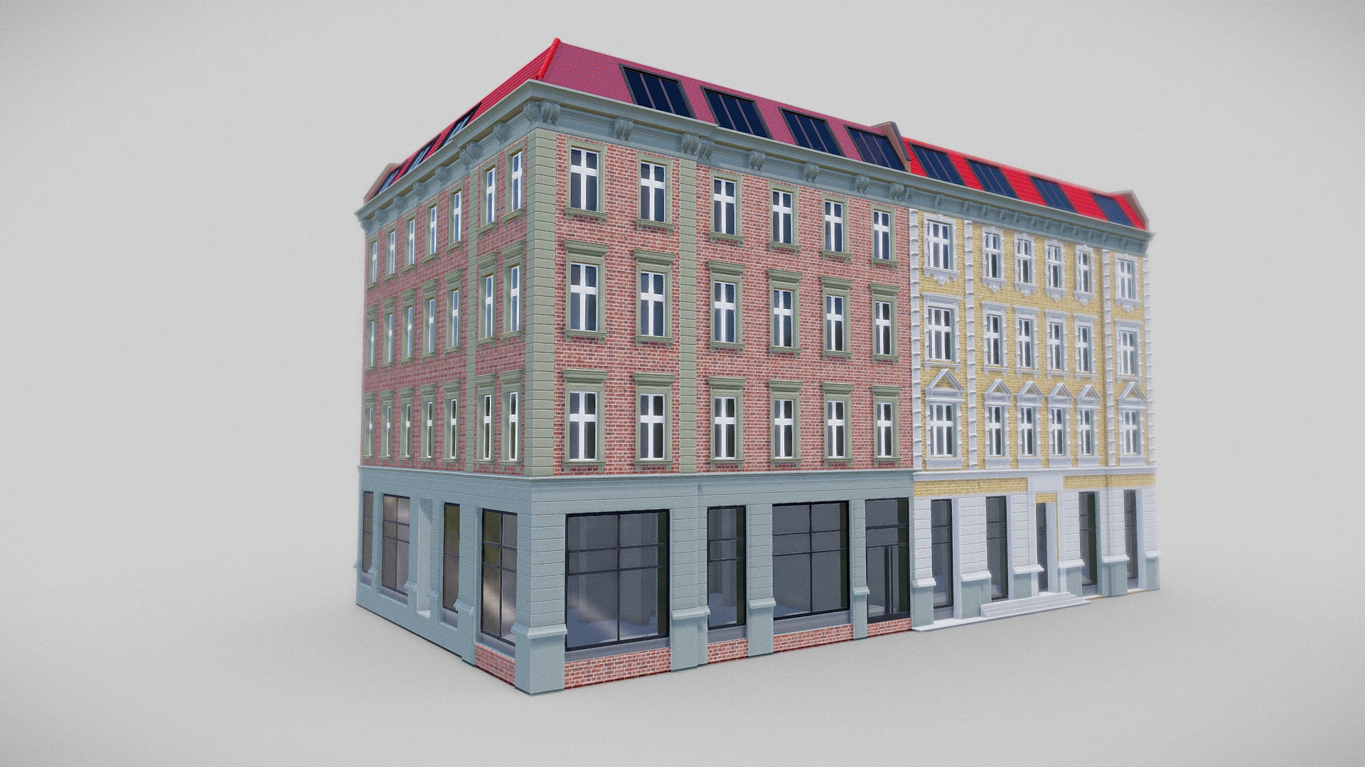 3D model Old Town Tenement house - This is a 3D model of the Old Town Tenement house. The 3D model is about a building with many windows.