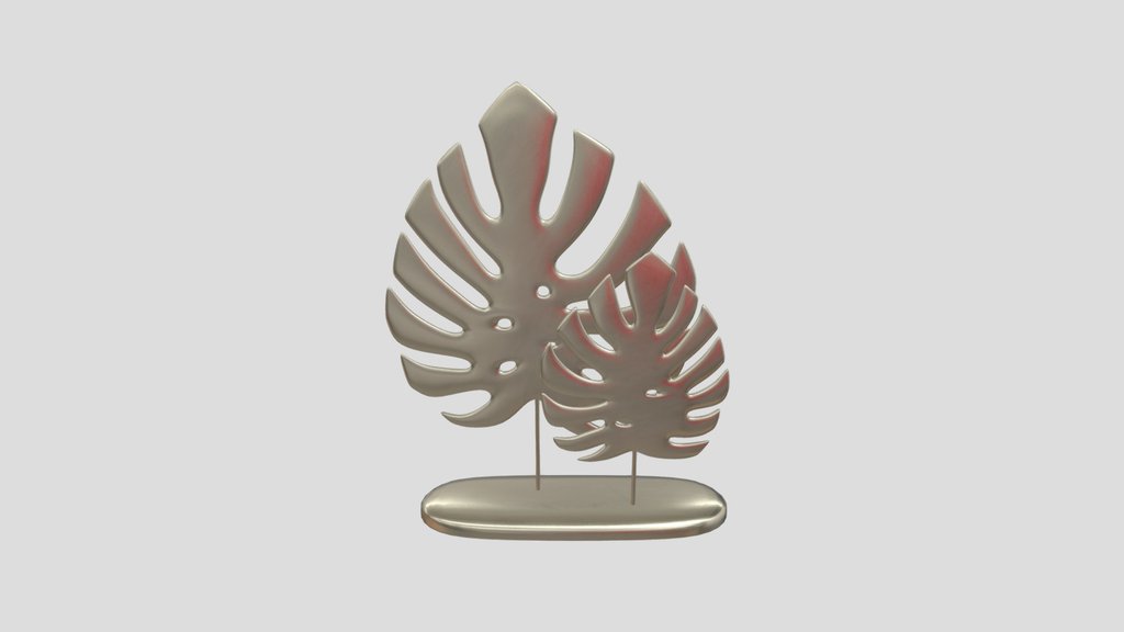 Monstera Modern Metal Sculpture Interior Decor