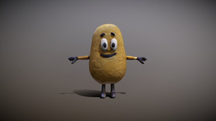 Socially Awkward Potato (T-Pose, AI-Generated) – Free 3D Model STL