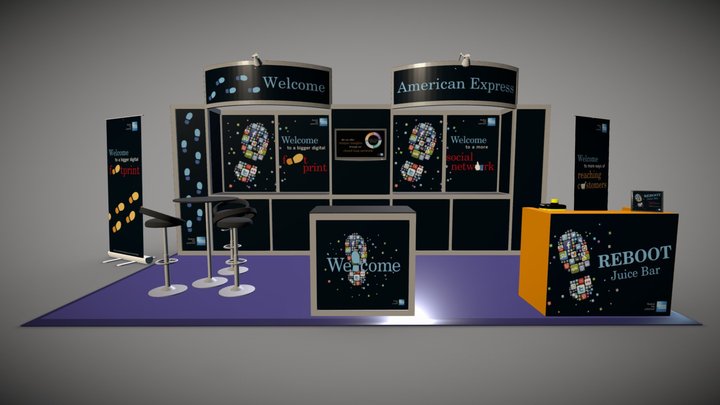 American Express Tradeshow Stand 3D Model