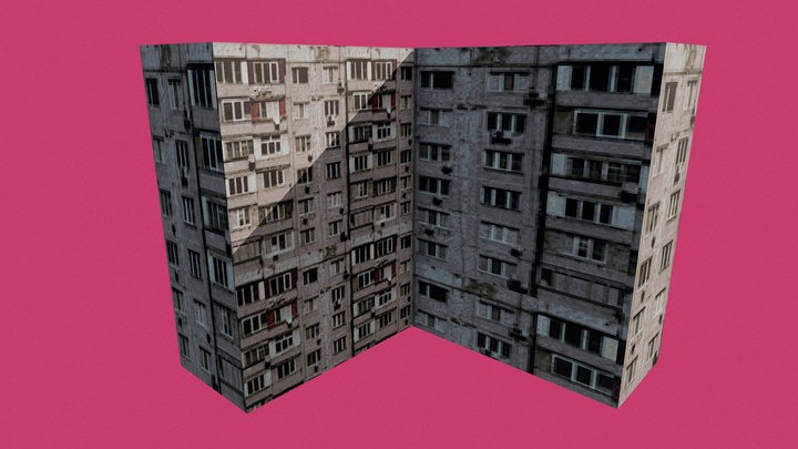 PSX Soviet Panel Building (Khrushchyovka) 3D Model