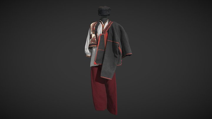 Комплект чоловічого вбрання богданських гуцулів 3D Model
