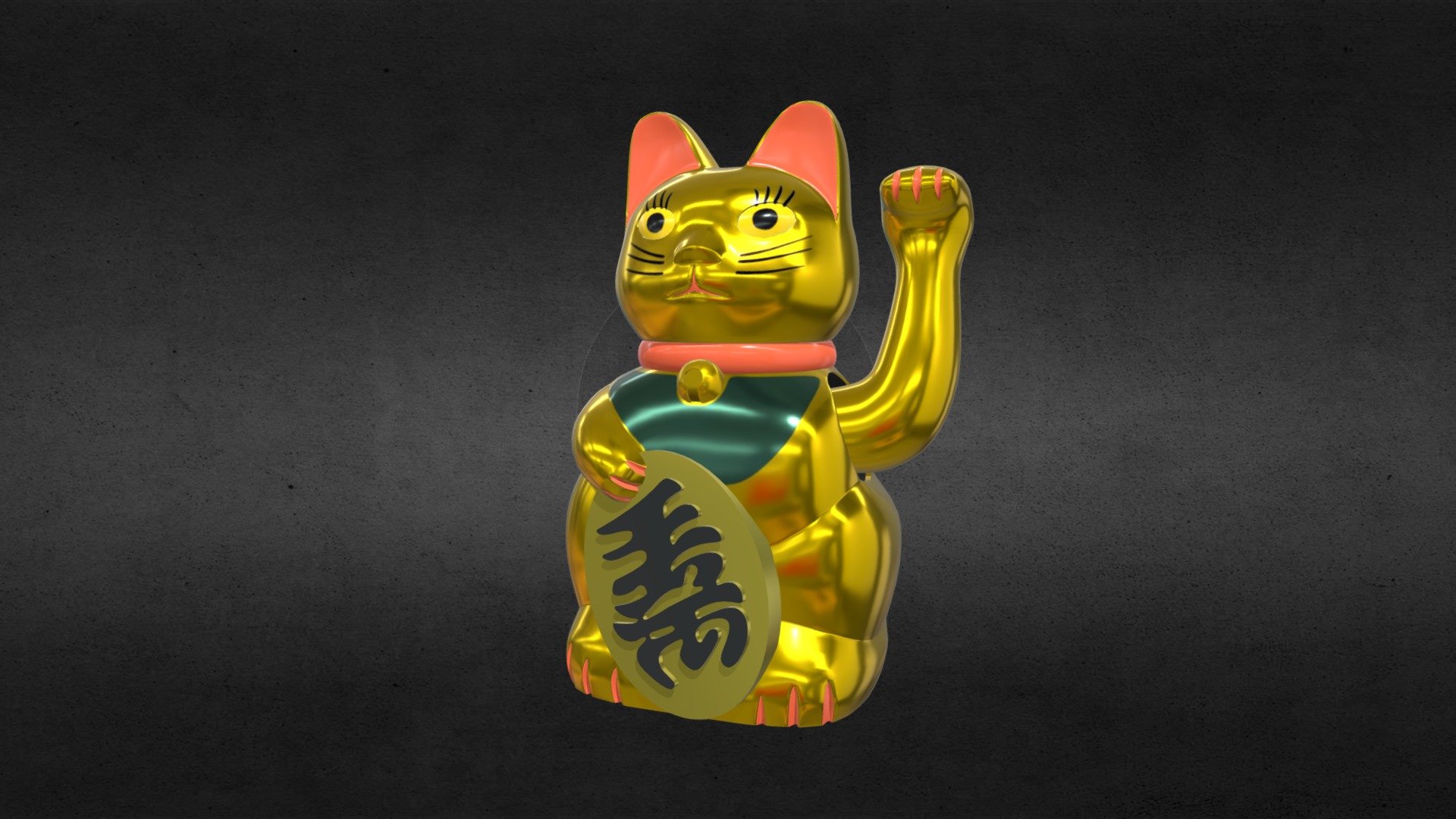 Lucky Cat (paw waving) 3D model by PXLmesh [5a15243] Sketchfab