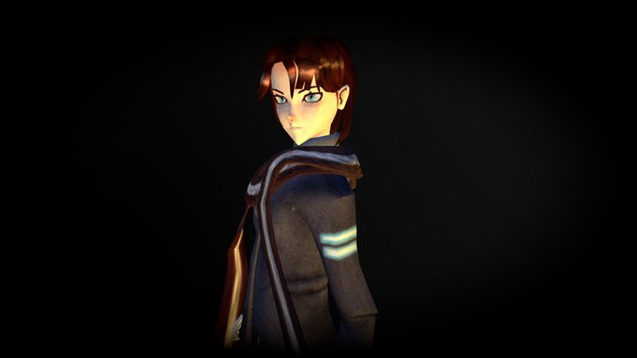 Retro Woman Character 3D Model