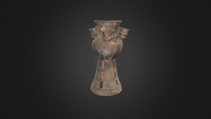 装飾付台付壺 3D Model