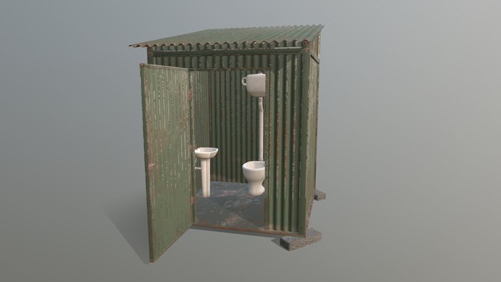 Outhouse Toilet  - Low Poly 3D Model