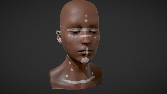 Female Face Sculpting and Texturing Study 3D Model