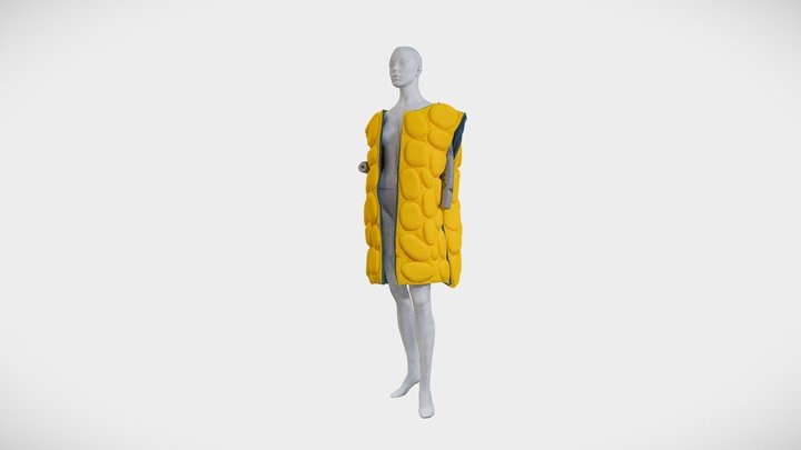 AOTD: Yellow fashion coat 3D Model