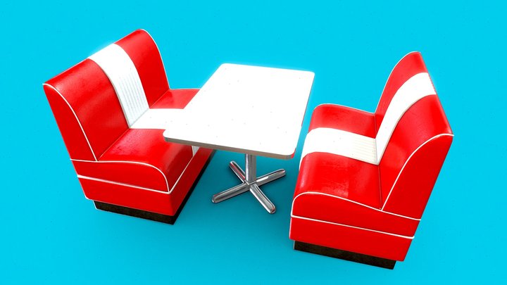 booth chair retro 3D Model