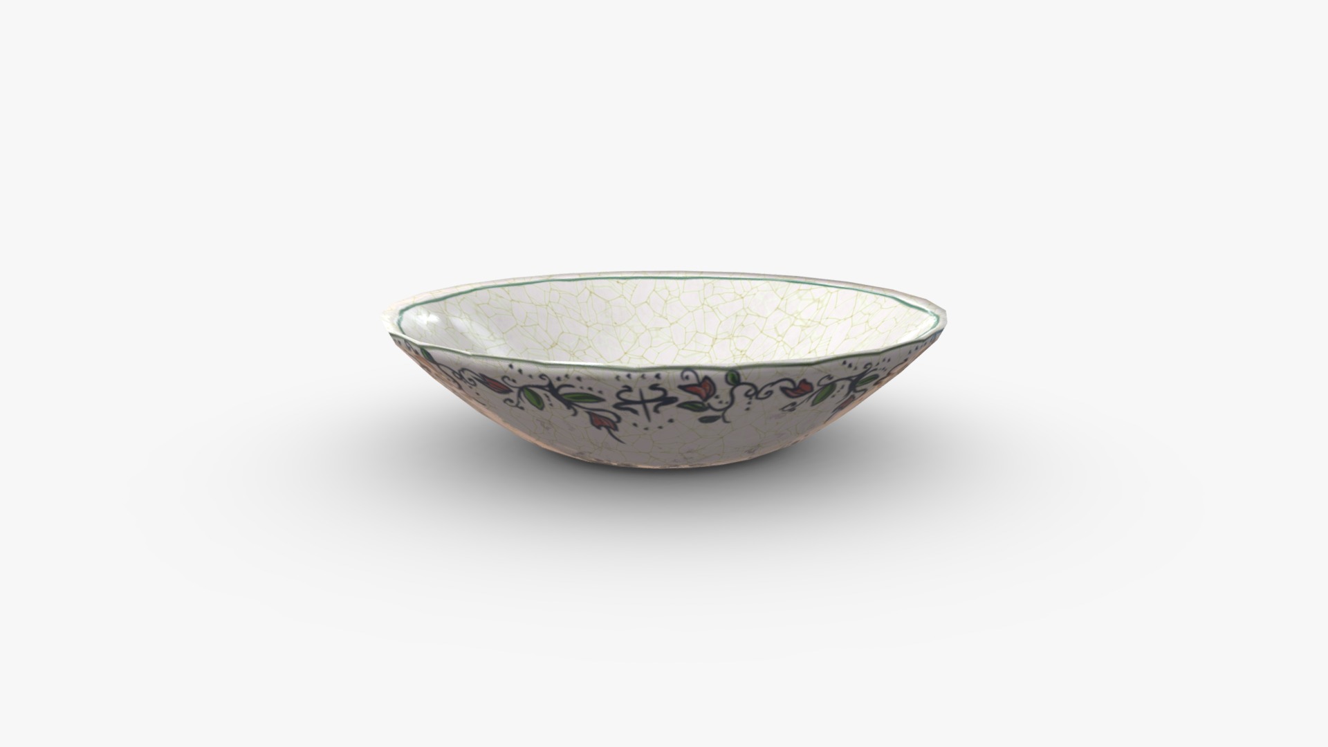 3D model Porcelain Basin - This is a 3D model of the Porcelain Basin. The 3D model is about a bowl with a design on it.