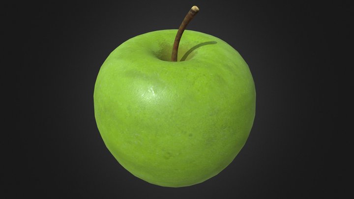 Green Apple (Low Poly) 3D Model