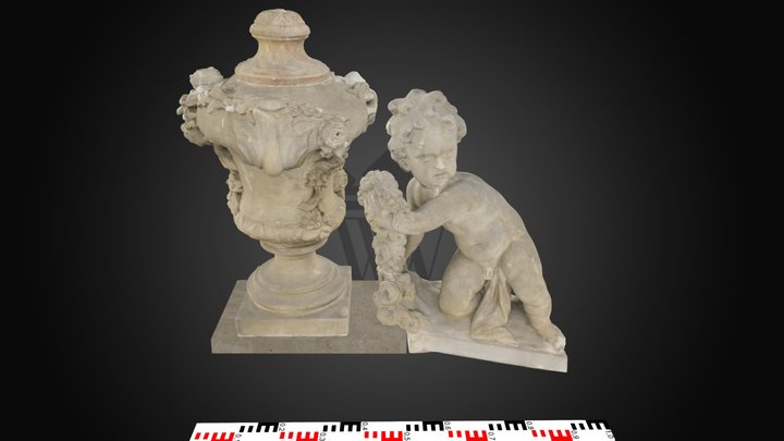 Putto with a vase  - 3D model